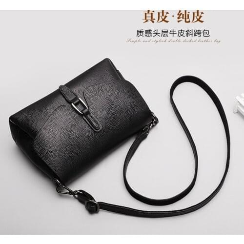 New Leather Cowhide Retro Handmade Women Bag Large Capacity Handbag High Quality Leisure Solid Color Shoulder Bags