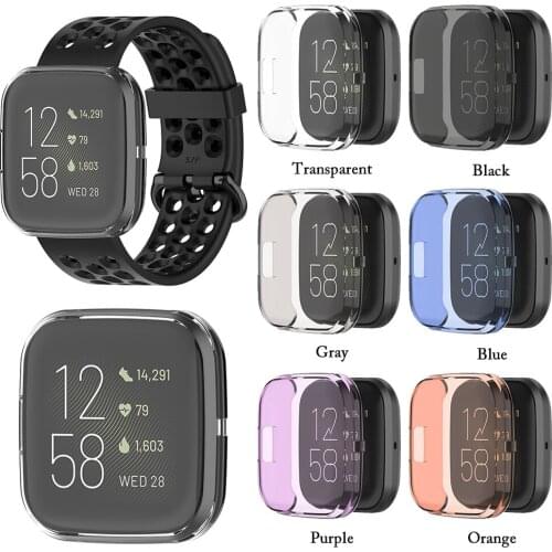Ultra-thin Soft TPU Protector Case Cover For Fitbit Versa 2 Smart Watch Full Coverage Protective Shell Protector Silicone Cases