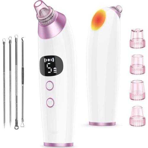 Blackhead Remover Pore Vacuum, Upgraded Electric Pore Extractors with Hot Compress,Facial Pore Cleaner Blackhead Suction tools