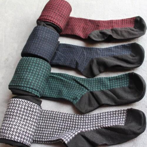 Women Houndstooth Patterned Cotton Pantyhose Spring & Autumn Footed Tights