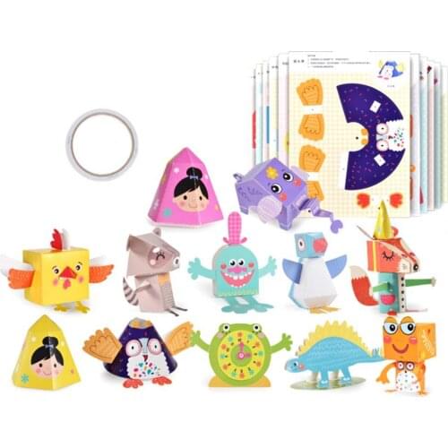 1 Set Origami Craft Toy Set Interactive DIY Educational Creative Kids Origami Toy Kit for Kindergarten