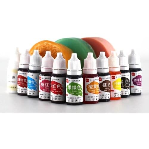 10ml Soap Dye Pigments Para Resina Epoxi Colorant Toolkit Materials HandMade Soap Base Colour Liquid Pigment 11 Colors