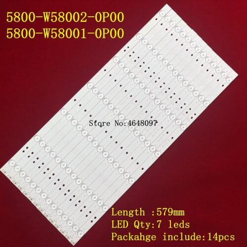 14pcs LED Backlight strip 7lamps 5800-W58001-0P00 For Skyworth 58M6 58V6 58E360 58E6000 58E6100 Screen RDL580WY