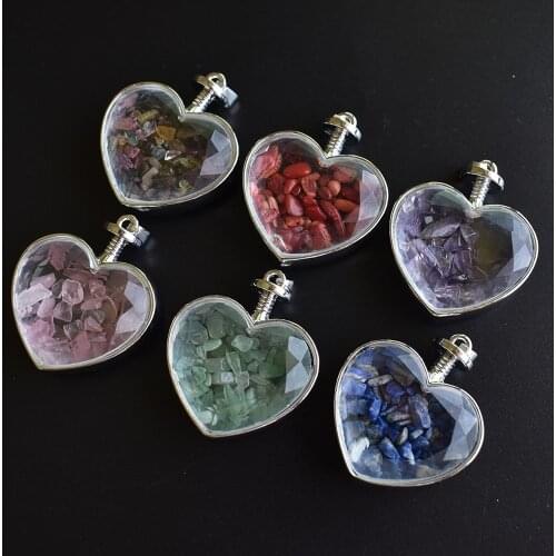 2020 fashion silver plated love wish bottle Amethysts Lapis Pendant for Jewelry making 6pcs/lot wholesale free shipping