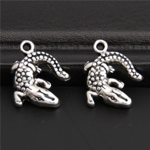 30pcs Tibetan Silver Color Gecko Charms Pendants Jewelry Making DIY Handmade Craft A2864