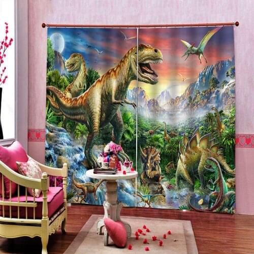 3D Animal primitive dinosaur Curtains For Bedroom Living room children Blackout curtains