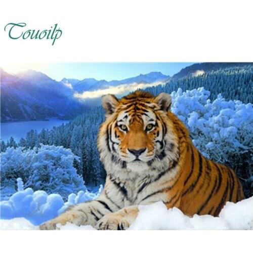 Diamond embroidery snow tiger 5d diy diamond painting Cross Stitch full square&round drill Rhinestone mosaic decoration