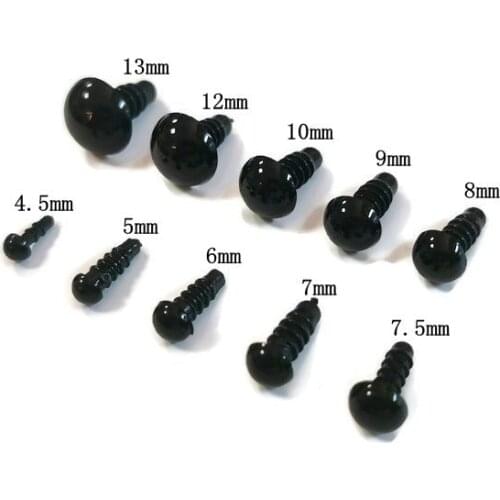 Safety Animal Black Eyes Plastic Crochet Eyes For Teddy Bear Puppet Toy Amigurumi Doll 4.5mm-24mm Can Be Choosen