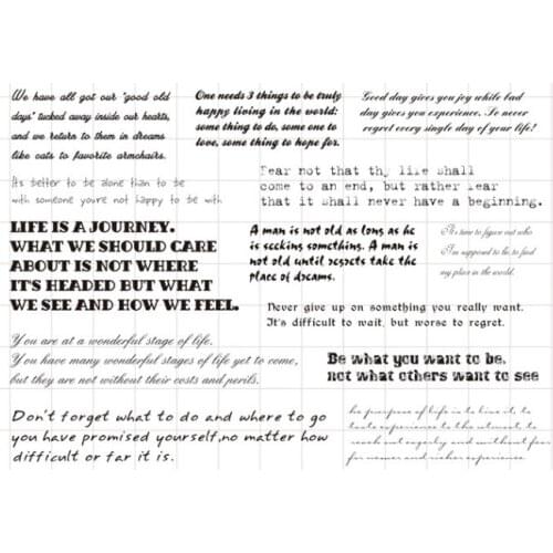 Letter stamp Clear Stamp for Scrapbooking Transparent Silicone Rubber DIY Photo Album Decor 209