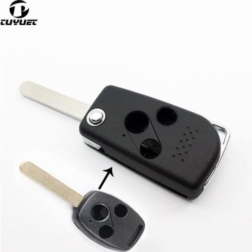 3 Buttons Modified Flip Remote Key Shell for Honda Accord Civic CR-V Pilot Fit Key Case Shell
