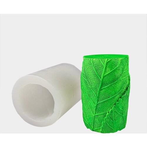 DIY Tree Leaf Soap Moulds Plaster Ornament Making Leaves Handmade Column Incense Candle Silicone Mold Cake Decorating Tools