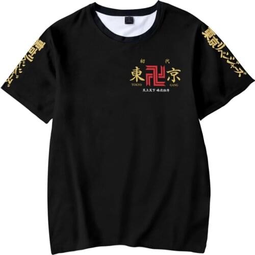 3D Comic Tokyo Revengers T Shirt Men Women Tees Fashion Cosplay Outfit Hip Hop Kids Tops Casual Summer Boys Girls Black t-Shirt