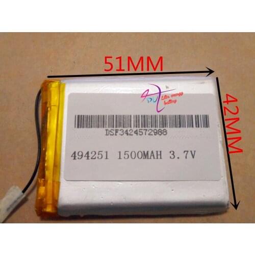Best battery brand 3.7V 1500mah polymer battery 494251 MP3 / 4 new stock lithium core navigation