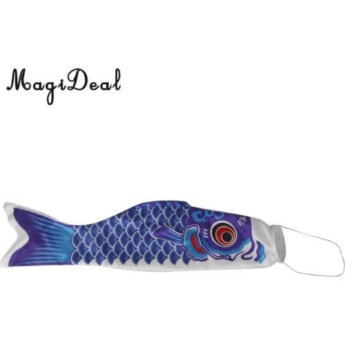 MagiDeal High quanlity 40cm Blue Japanese Windsock Carp Flag Koi Nobori Sailfish Wind Streamer decorating