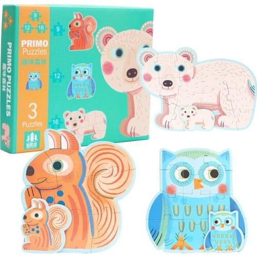 Montessori Jigsaw Puzzles Cardboard Jigsaw Toys 3D Puzzle Educational Toys Cartoon Kids Educational Toys Gift Puzzle Gift