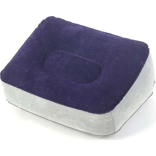 Environmentally Friendly Pvc Flocking Inflatable Foot Pad Outdoor Travel Car Aircraft Step Stool Foot Pad Foot Pedal