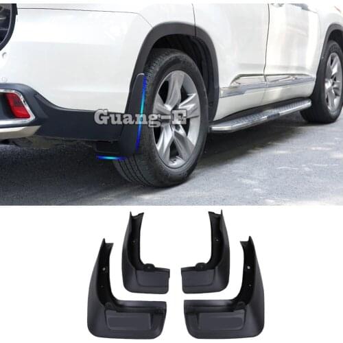 For Toyota Highlander 2015 2016 2017 Car Sticker Plastic Fender Soft Mudguard Protection Detector Flap Splash Mud Guard 4pcs