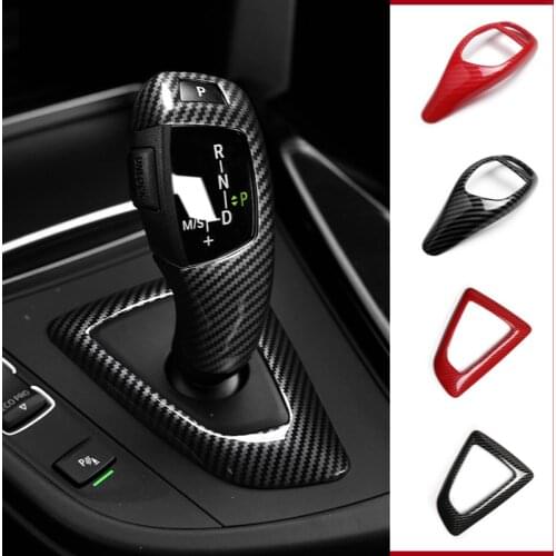 Carbon Fiber Style Gear Shift Handle Sleeve Button Cover Stickers For BMW F20 F30 f10 f32 F25 X5 F15 X6 F16 Interior Accessories