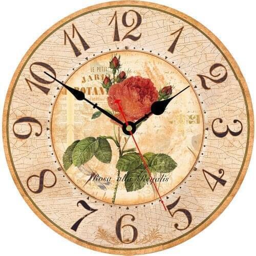 Vintage Flower Style Wall Clock for Kids Room,12 Inch Rose Flower Quiet Wall Decoration Clock for Bedroom,kitchen,living Room
