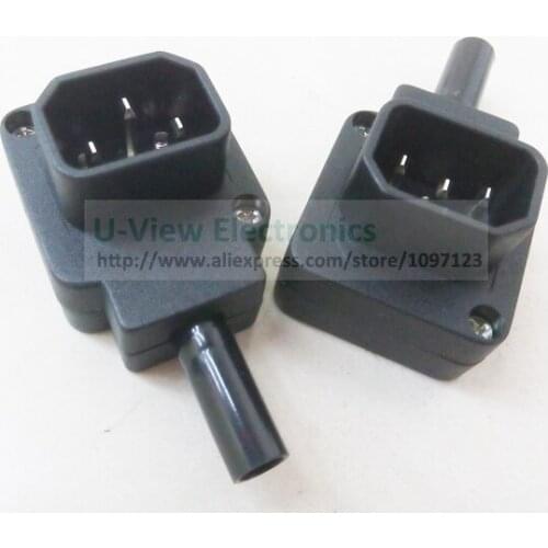 NCHTEK IEC320 C14 Down Angle Male Plug AC Power Connector, Rewirable, 90 Degree C14 Power Plug/Free DHL/Fedex Shipping/50PCS