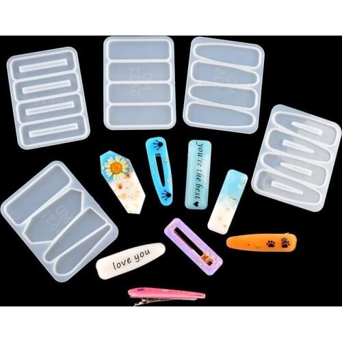 New DIY Crystal Hairpin Silicone Mold Girls Hair pin Hair Clip uv resin mold For Jewelry Making