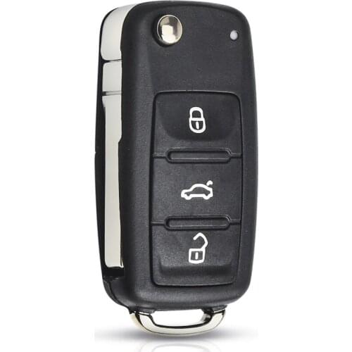 NEW 3 Button Flip Fob Remote Folding Key Shell for VW VOLKSWAGEN Tiguan Golf Sagitar Polo MK6 Uncut Blade Fob