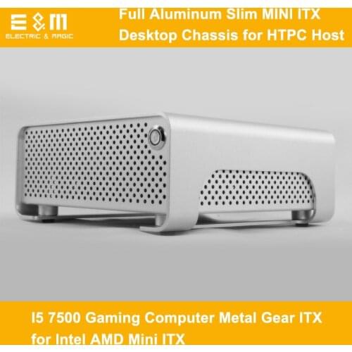Full Aluminum Slim MINI ITX Desktop Chassis for HTPC Host I5 7500 Gaming Computer Metal Gear ITX for Intel AMD Mini ITX