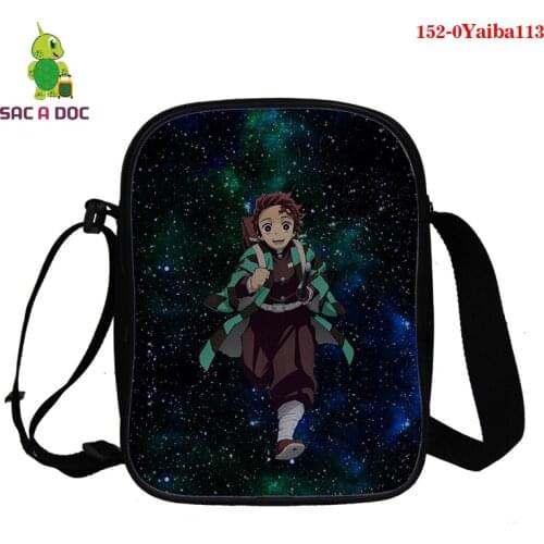 Simple Vintage Kimetsu No Yaiba Bags for Women Men Casual Kimetsu No Yaiba Anime 3d Printing Messenger Bags Female Handbag Totes
