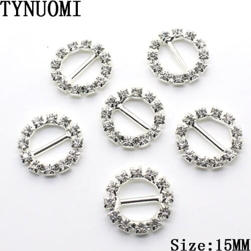 Hot 10pcs / lot15MM Round Rhinestone Button Clothing Headdress Pole Buttons DIY Craft Wedding Decoration Embellishment Buckle