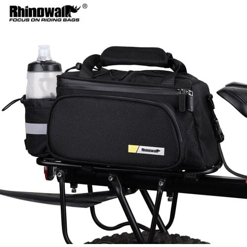 Rhinowalk Bicycle Rear Seat Bag 10L Waterproof Cycling Bike Rack Trunk Cargo Bag Pannier Large Capacity Handbag Shoulder Bag