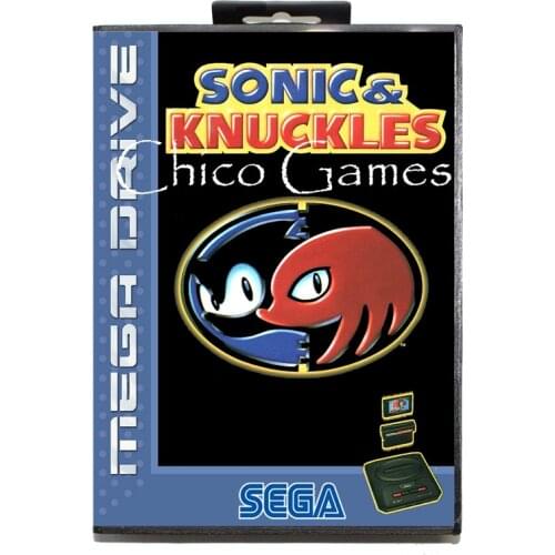 Sega MD games card - Sonic and Knuckles EU Cover for Sega MegaDrive Video Game Console 16 bit MD card