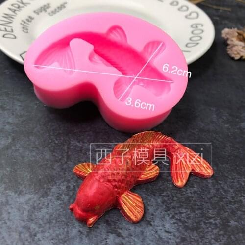Carp silicone mold chocolate sugar cake decoration baking tools gutta percha mold resin mold
