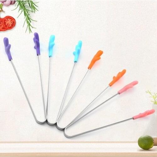 Silicone Stainless Steel BBQ Clip Cooking Kitchen Ice Tong Food BBQ Salad Hand Clip Kitchen Tools Mini Pastry Clamp Salad Clips