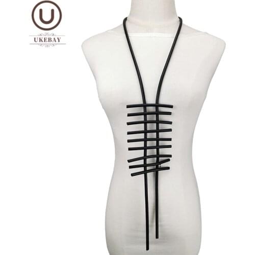 UKEBAY New Gothic Design Handmade Necklace Women Rubber Jewelry Statement Big Clothes Necklaces Punk Style Party Accessories