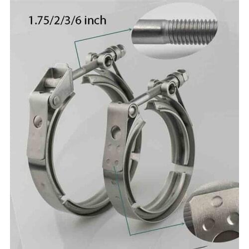 V band Clamp Universal Stainless steel 1.75/2/3/6 inch exhaust downpipe V band clamp clip High Quality