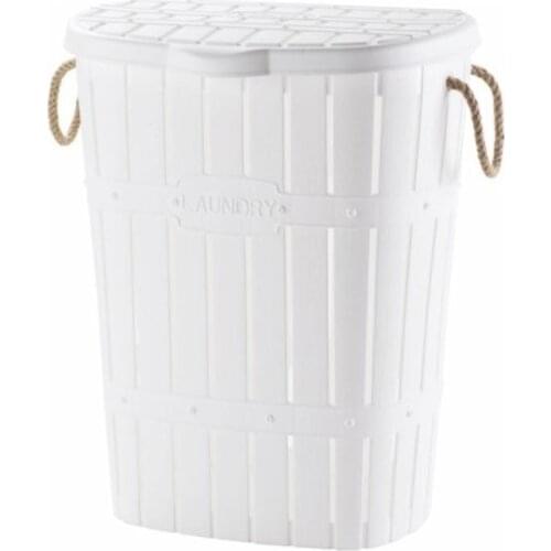 Violetta Bamboo Rope Dirty Laundry Basket White 48*30*54 Eco-Friendly Stylish Design Free Fast Shipping from Turkey