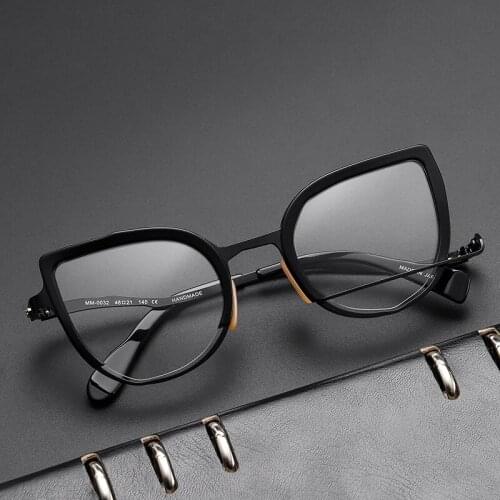Japanese designer spectacle frame personality metal large frame spectacle frame splicing irregular customized myopia glasses