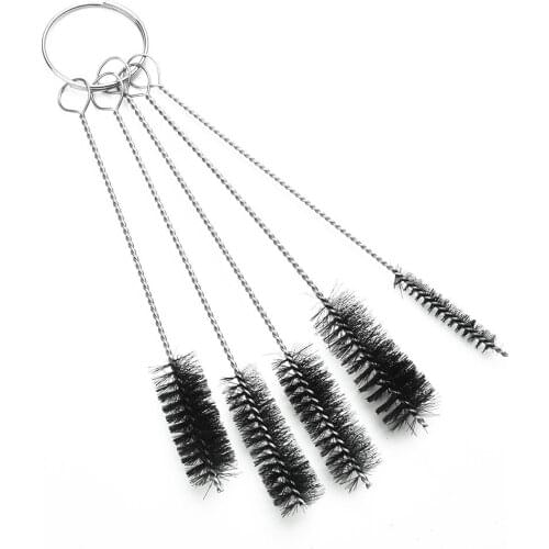 1*5pcs Round Pipe Tube Cylinder Bores Cleaning Wire Brush Set Stainless Steel For Cleaning Pipes, Tubes, Cylinders And Bores