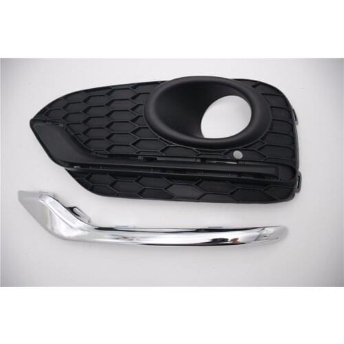 1Set LH Left Front Lower Grille Fog Light Lamp Cover W/ Foglight Eyelid Chrome Molding For HONDA ACCORD CROSSTOUR 2013-2018