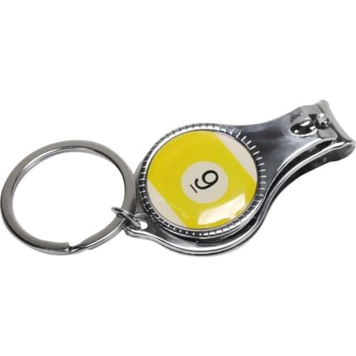 1 Piece Nail Clipper Nail Cutter with Key Ring Billiards Ball Pattern