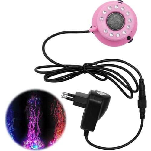 1PC Fish Tank Mini Colorful Submersible Light 12 LEDs Air Curtain Bubbles Aquarium Accessories EU Plug