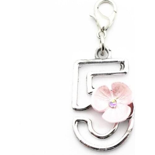 20pcs/lot Crystal Alphabet crystal flower Dangle Charms Lobster Clasp Hanging Charm For Bracelet&Pendant Floating Charms Jewelry