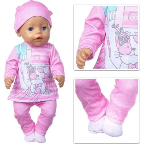 3Pcs/ Suit+Hat Doll Clothes Fit 17 inch 43cm Doll Clothes Born Baby Suit For Baby Birthday Festival Gift