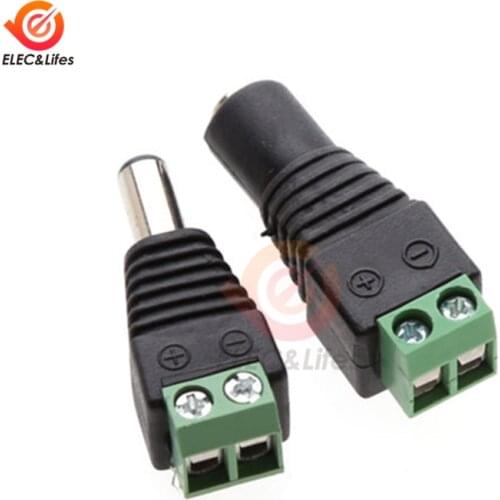5Pairs DC 12V Male + Female 2.1x5.5MM DC Power Jack Plug Adapter Connector for CCTV TV Camera
