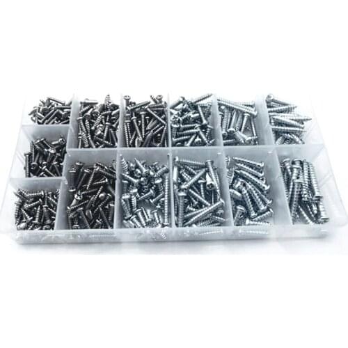 550 PCS Sheet Metal Metric Self Tapping Screw Assorted Size Screws Zing Set,Self Tapping Screw Assortment Kit
