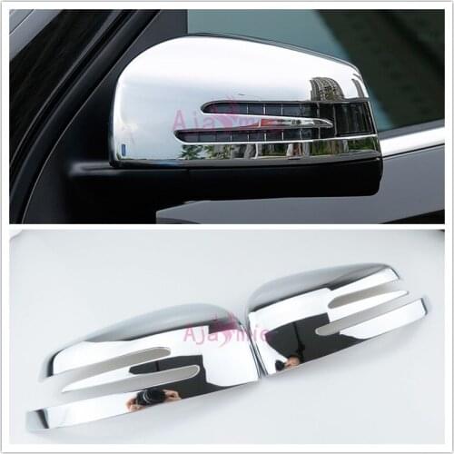 Accessories For Mercedes Benz GLE 2012-2017 Coupe W166 Highlight Silver Door Mirror Overlay Rearview Cover Chrome Car Styling