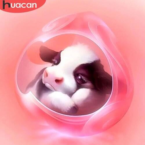 HUACAN 5d Diamond Art Painting Cow DIY Wall Art Full Square/Round Diamond Embroidery Animal Handmade Gift Needlework