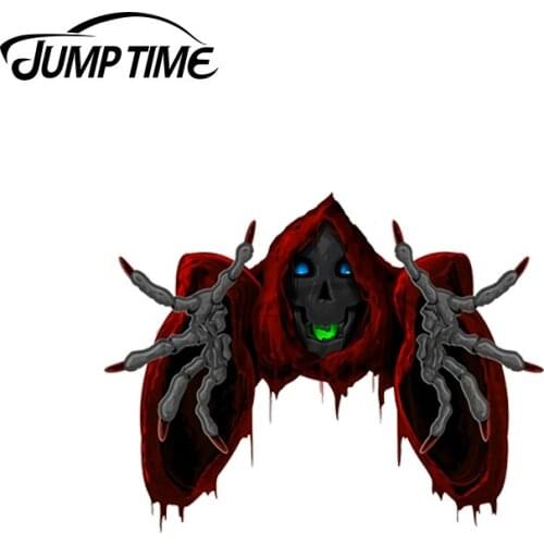 JumpTime 13 x 3.6cm Blood Grim Reaper Skeleton Car Decal Bumper Window Vinyl Car Sticker Personality for VAN RV SUV Waterproof