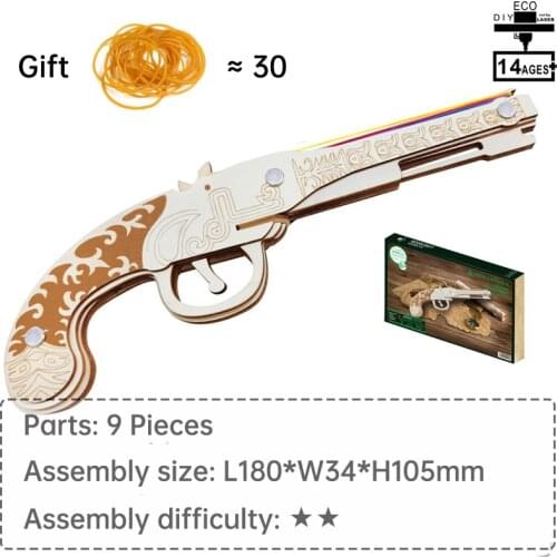 Blunderbuss wooden toys jigsaw puzzle puzzles for kids 3d wood puzzle kids educational toys 3d puzzle DIY toys Toy gun