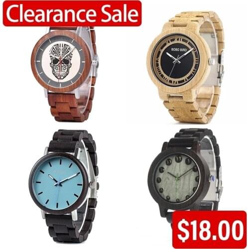 Promotion Sale BOBOBIRD Watch Wooden Men Women Quartz Wristwatches Christmas Gift Best Gift in Box montre homme